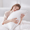 Globon Luxury Feather Down Pillow Standard Queen Size,Firm Gusseted Bed Pillows for Sleeping, Hotel Collection Fluffy Pillow, 18"X26", Pack of 1