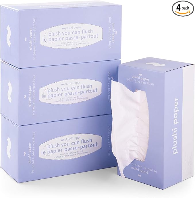 Septic Safe Tube Free 4 Ply Soft Toilet Paper RV Essential and Mom Approved for Travel Trailers Campers Marine Biodegradable 4 Boxes 320 Wipes