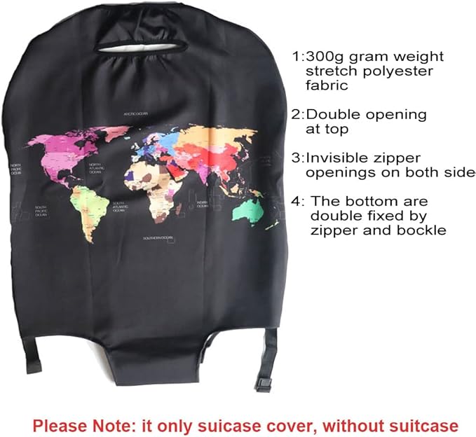MosaiRudo Thicker Luggage Cover Elastic Suitcase Cover Protector Fits 18-32 Inch Suitcase Travel Accessories (TKM0099, S)