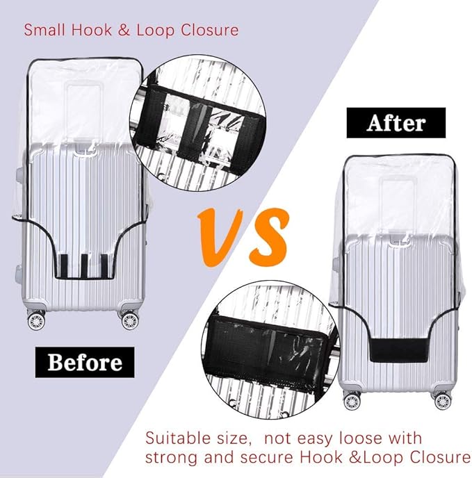 30 Inch PVC Luggage Protector Cover for TSA Approved Clear Suitcase Protector 30-31 Inch Transparent Luggage Protective Cover Case Suitable for 30"-31"