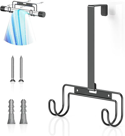 Ironing Board Hanger - Over-The-Door & Wall-Mounted Ironing Board Holder,Removable Hook,Durable Metal Organizer Rack for Y & T-Shaped Boards (Silver)