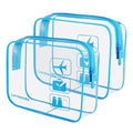 Lermende 2pcs Clear Toiletry Bag TSA Approved Travel Bag,Carry On for Travel,Airport Airline Accessories Compliant Bag,Quart Sized Makeup Cosmetic bag Women Men (Blue, 2 Pack)