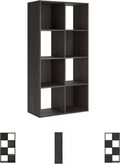 Signature Design by Ashley Piperton 8 Cube Storage Organizer or Bookcase, Charcoal