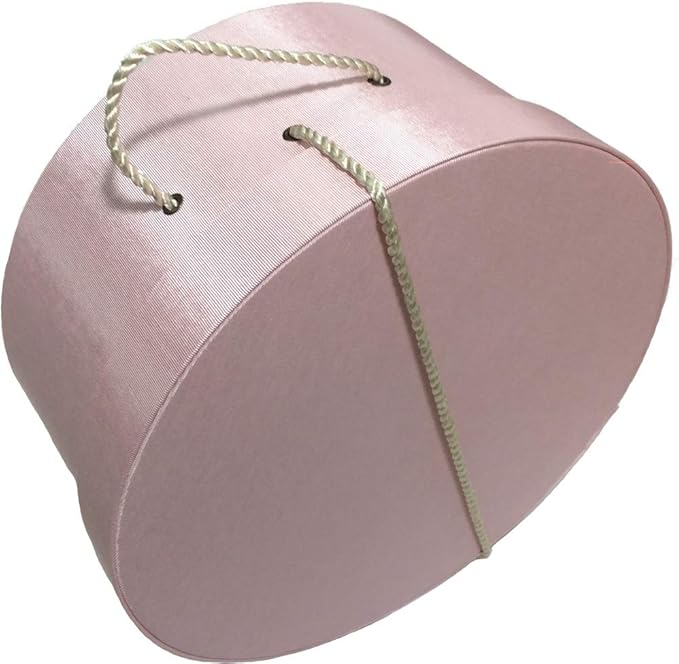 Sarah's Hat Boxes Classic Pink Hat Box – 14.75" x 7.5" (Dia. x Ht.) Handmade in USA – Odorless Non-Toxic Adhesive, Cording Handle – Premium Storage for Hats & Accessories
