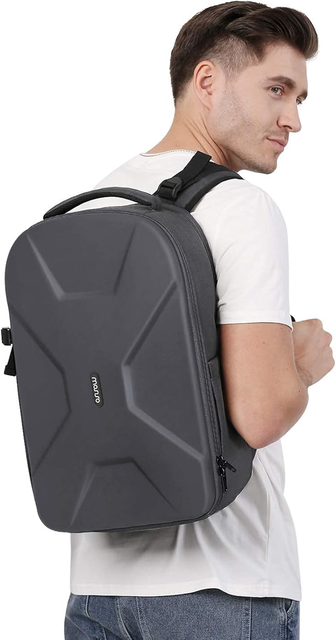 MOSISO Camera Backpack, DSLR/SLR/Mirrorless Photography Camera Bag 15-16 inch Waterproof Hardshell Case with Tripod Holder&Laptop Compartment Compatible with Canon/Nikon/Sony, Gray