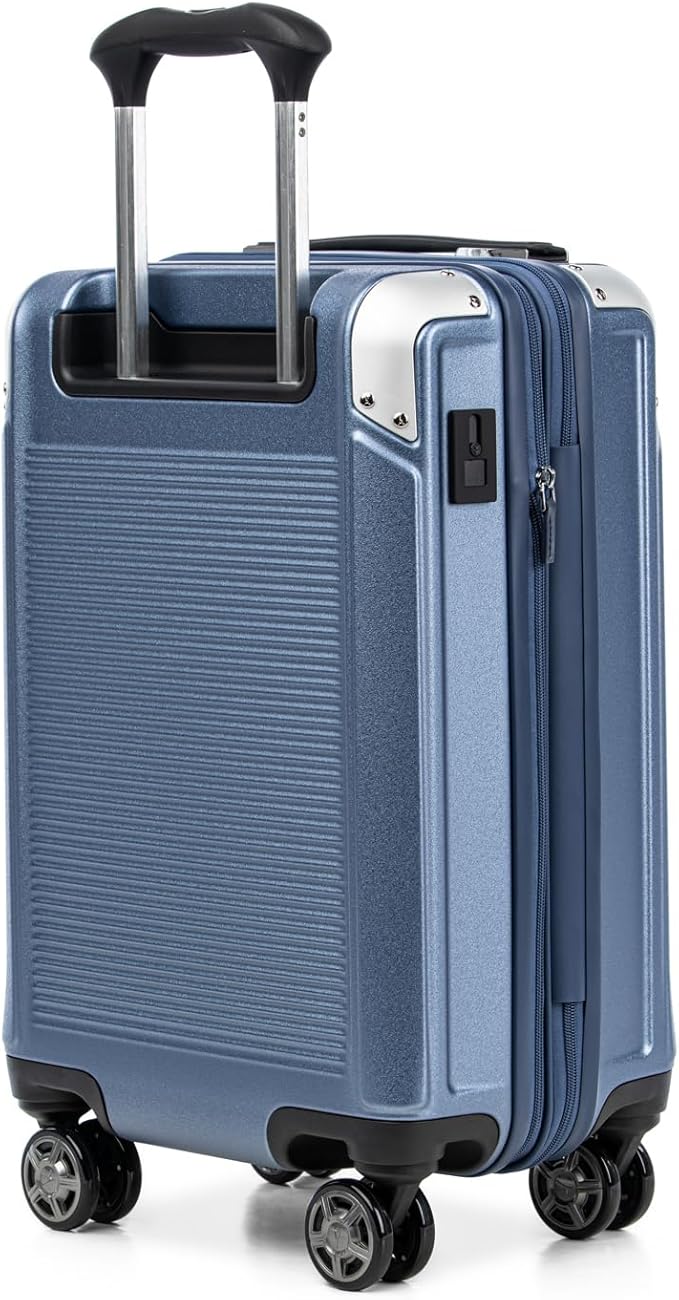 Travelpro Platinum Elite Hardside Expandable Carry on Luggage, 8 Wheel Spinner, TSA Lock, Hard Shell Polycarbonate Suitcase, Dark Sky Blue, Compact Carry On 20-Inch