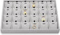 24 Grids Necklace Tray Jewelry Display Tray Necklace Holder Organizer for Drawers With Removable Jewelery Cards Pendant Bracelet Storage Holder (Grey