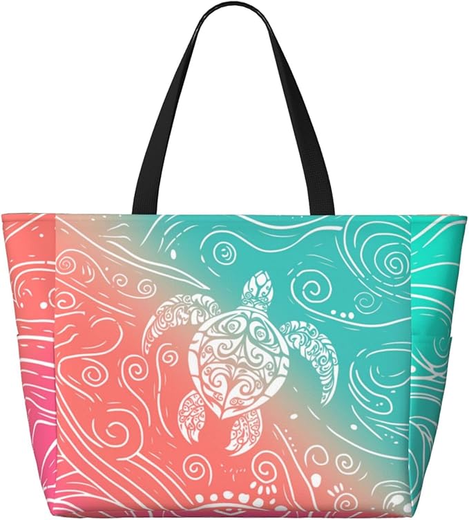 Beach Bag for Women Beach Tote Bag Waterproof Sandproof Large Bags with Zipper Big Capacity for Vacation Travel