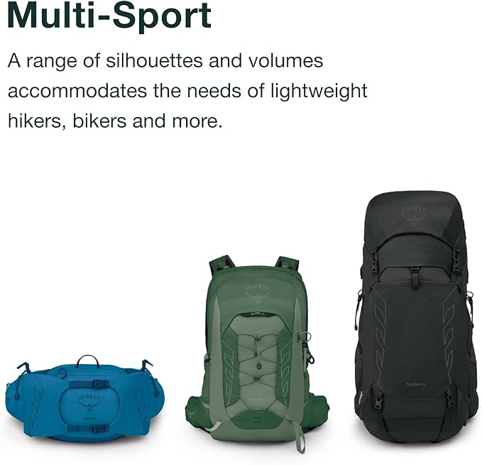 Osprey Talon 11L Men's Lightweight Hiking Backpack with Hipbelt, Frosty Mint Green/Night Shift