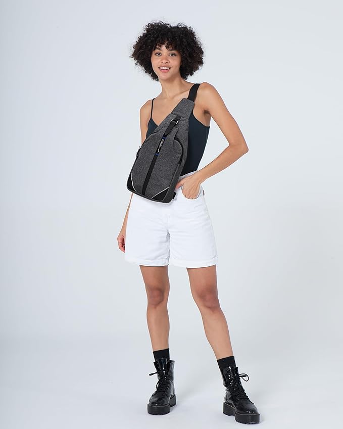 WATERFLY Small Crossbody Sling Backpack Anti Theft Backpack for Traveling Chest Shoulder Bag