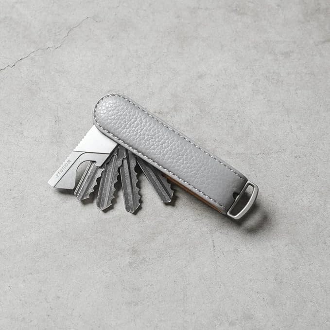 Jibbon Italian Premium Leather Key Organizer - Stylish Key Holder with Marine Grade 316 Stainless Steel, Compact EDC Keychain