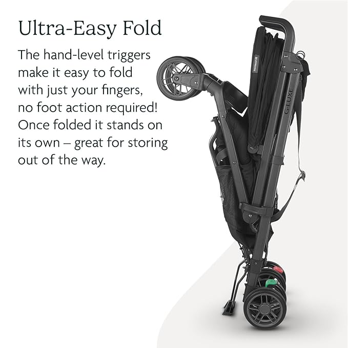 UPPAbaby G-Luxe Umbrella Stroller/Lightweight Design for Easy Travel/One-Step Fold + Recline/XL Basket + Canopy/Cup Holder Included/Jake (Charcoal/Carbon)