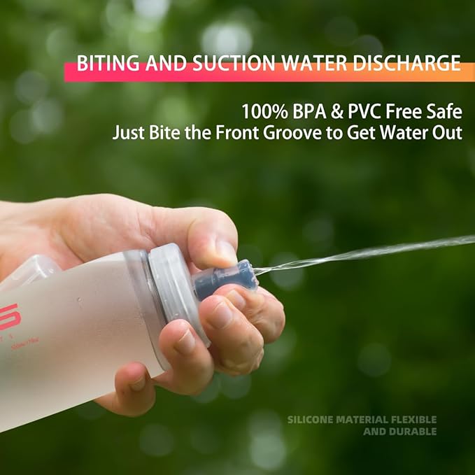 Soft Flasks Soft Running Water Flask Collapsible Soft Water Bottles Small BPA-Free for Sports Hiking Hydration Pack 500 ml/17oz，300 ml/10oz（500ml,red）