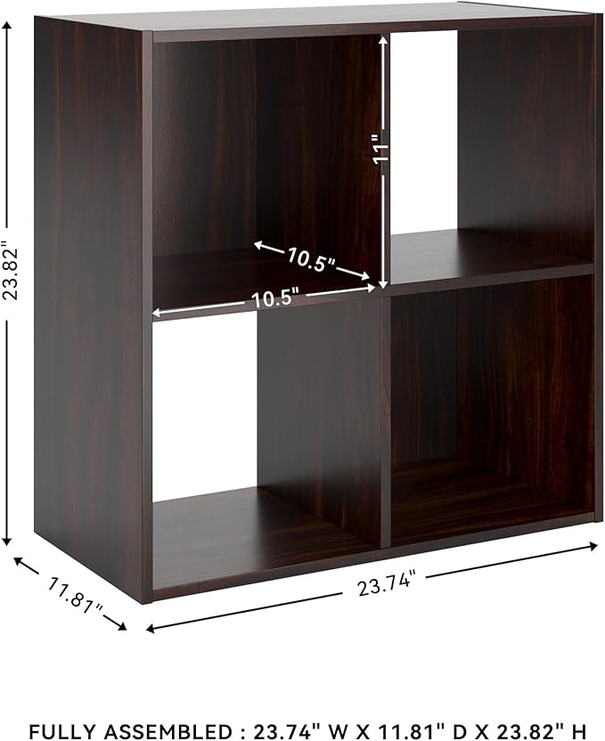 Signature Design by Ashley Glosmount 4 Cube Storage Organizer or Bookcase, Cherry & Light Brown