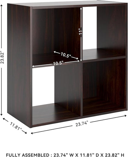 Signature Design by Ashley Glosmount 4 Cube Storage Organizer or Bookcase, Cherry & Light Brown