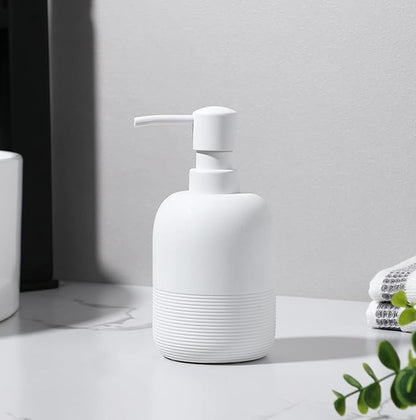 White Soap Lotion Dispenser with A Spare Pump,Liquid Hand Soap Dispenser Sets for Bathroom Countertop,2pcs/Set Soap Dispenser for Kitchen