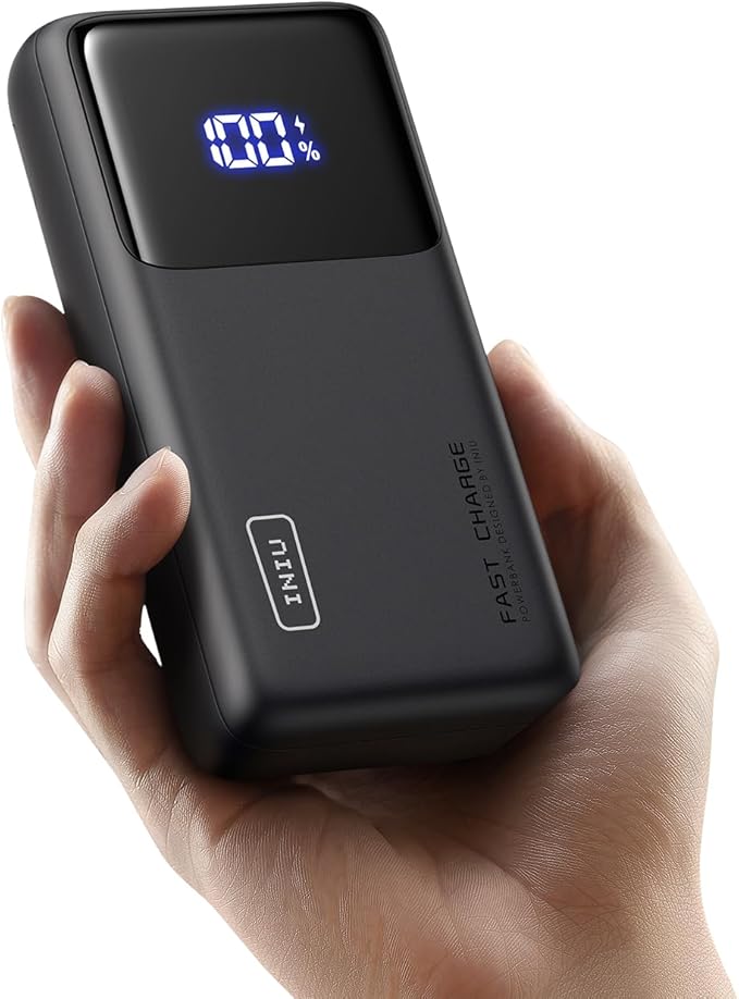 INIU Power Bank, 25000mAh 100W USB C Laptop Portable Charger, PD QC Fast Charging 3-Output Battery Pack, Travel Charger for Laptop MacBook iPad Tablet Steam Deck iPhone 16 15 14 Pro Samsung S22 etc