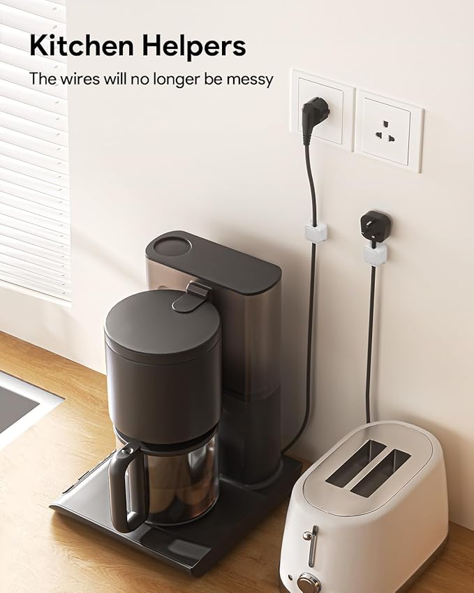 12 Pack Magnetic Cord Organizer Holder,Strong Adhesive Desk Cable Management Easy Open,Organize Phone Charging Cords Wire Holder Organizer Neatly for Home,Office,Car,Desk,Nightstand-White