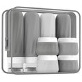 Travel Bottles for Toiletries 8 Pack, Travel Size Toiletries, Tsa Approved Travel Size Containers 3oz, with Travel Essentials Clear Bag, Leak Proof Silicone Squeezable Creams Jars