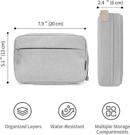 pack all Electronic Organizer, Cable Organizer Bag, Cord Travel Organizer for Cables, Chargers, Phones, USB cords, SD Cards (Gray)