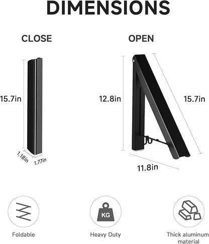 Retractable Clothes Drying Rack,Space Saver Wall-Mounted Retractable & Foldable Clothes Hanger for Laundry Room,Bedroom,Closet Storage Organization (1pcs, Black)