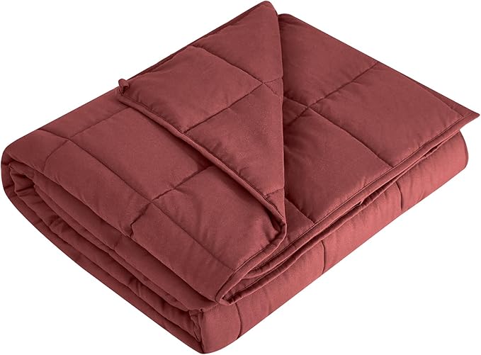 L'AGRATY Weighted Blanket - 48"x72" 20lbs Cooling Breathable Heavy Blanket Microfiber Material with Glass Beads for Adult All-Season Summer Fall Winter Soft Thick Comfort