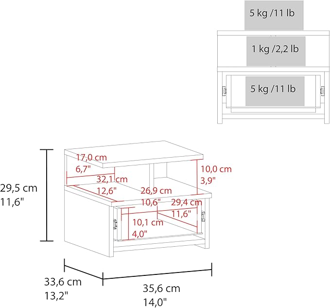 Floating Nightstand Drawer and Two Shelves for Organized Storage and Decorative Display in Modern Living Spaces