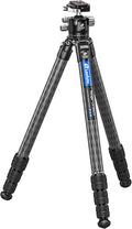 Leofoto Professional Camera Tripod, 62" Compact Carbon Fiber Tripod for DSLR Video Camcorder, 4 Leg Sections, 360° Ball Head, Max Load 25KG/55Lb (LS-364CX+LH-47LR)
