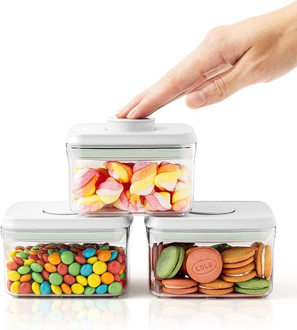 0.6 Qt Pop Containers - 3 Pack Mini Travel Snack Container, BPA Free Food Storage Canisters with Lids, Small Freezer Containers Candy Jar Plastic 520ml*3