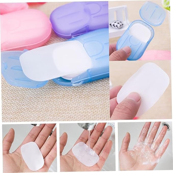 500 Sheets Colorful Disposable Soap Paper 5 Boxes Hand Cleaner Fragrance Mini Color Soap Paper for school Indoor, Outdoor, Travel, Camping Hiking，Paper Soap，Travel Soap,Foot and Hand Care