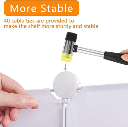 AWTATOS Cube Storage Organizer Closet Storage 12 Cube Shelves, Large and Small Cubes, DIY Portable Closet Clothes Storage Shelfs for Home, Bedroom, White