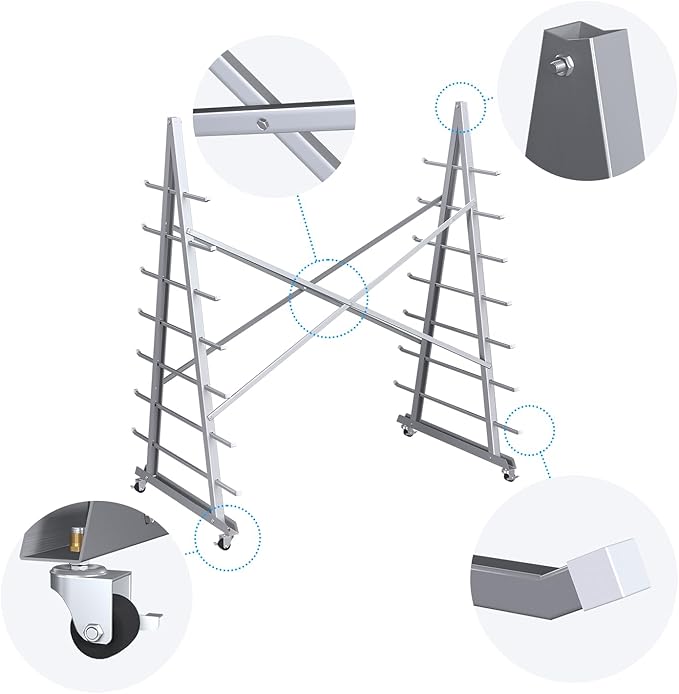 Floor Standing Lumber Horizontal Storage Rack with 7 Tiers, Heavy-Duty Metal Adjustable Arms Pallet Racking, Free Standing Bar Storage Cantilever Rack for Basement, Up to 2500 Lbs