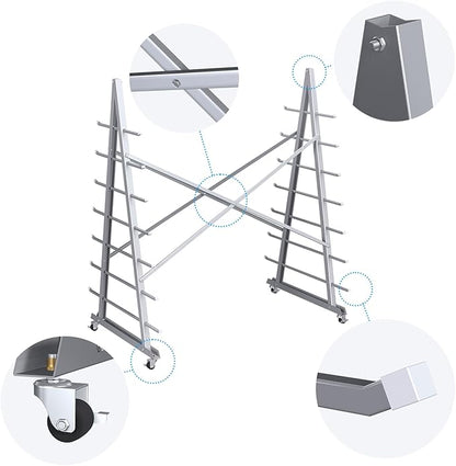 Floor Standing Lumber Horizontal Storage Rack with 7 Tiers, Heavy-Duty Metal Adjustable Arms Pallet Racking, Free Standing Bar Storage Cantilever Rack for Basement, Up to 2500 Lbs