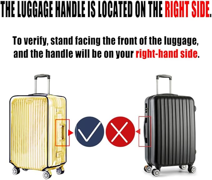 24 Inch Clear PVC Luggage Cover, 0.2mm Thick Lightweight Waterproof, Dustproof, Anti-Scratch Suitcase Cover, Luggage Covers for Suitcase TSA Approved, Fits 23"-24" Wheeled Luggage