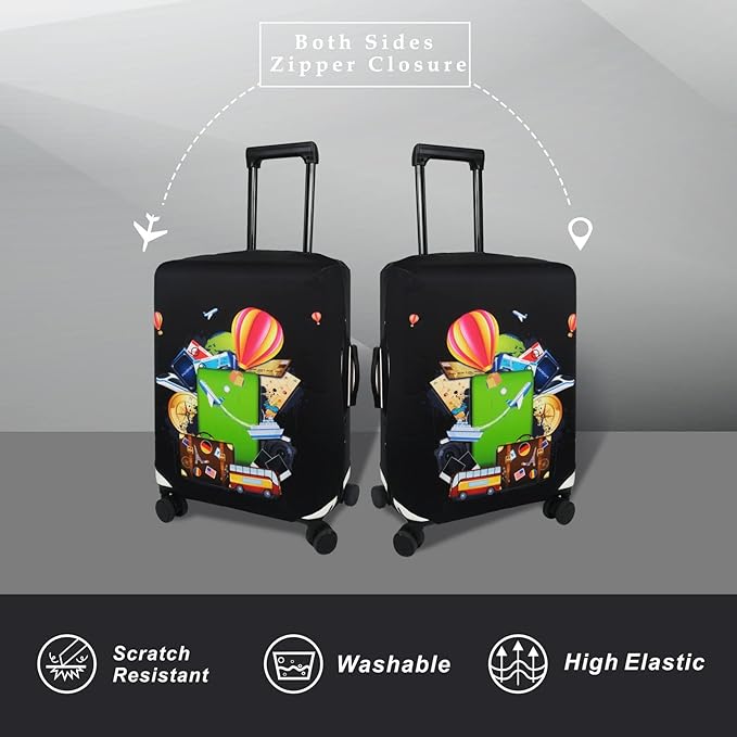 Explore Land Luggage Cover Suitcase Protector Fits 18-22 Inch Case (Travel, S)