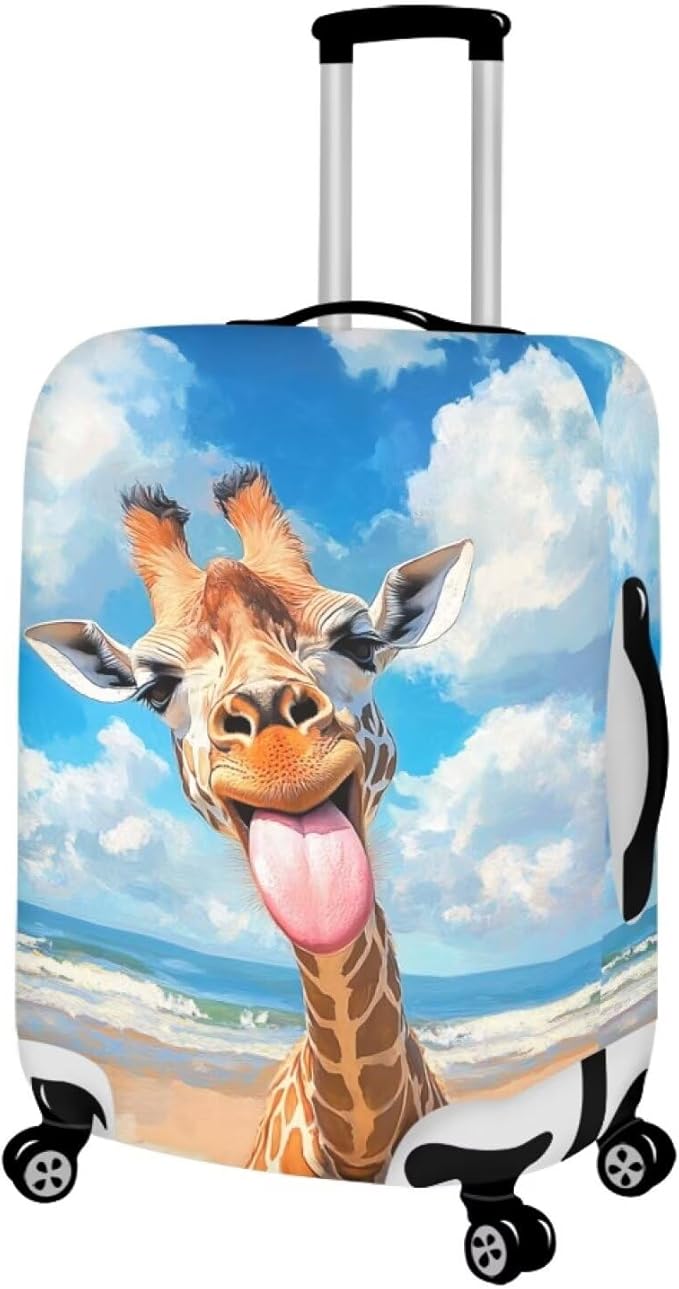 Giraffe Luggage Covers for Suitcase Universal Travel Luggage Cover Suitcase Protector Fits 22-25 Inch (Size M) Anti-Scratch Suitcase Covers Travel Essential Funny Animal Baggage Cover