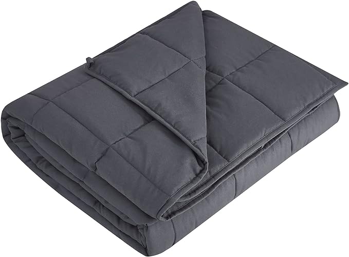 L'AGRATY Weighted Blanket - 40"x60" 7lbs Cooling Breathable Weighted Microfiber Material with Glass Beads Small Blanket for All-Season Summer Fall Winter Soft Thick