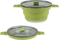 Restaurantware-Hi Tek 2.5 Liter Collapsible Camping Pot, 20 Portable Cook Pots - With Lid, Stainless Steel Bottom, Silicone Camping Cookware, For Travel Or Outdoor Hiking- Restaurantware