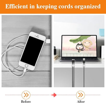 Shintop Cable Clips, 16 Pack White Cord Holder Adhesive Cable Organizer Wire Holder for Organizing Phones Chargers Desk Nightstand Car