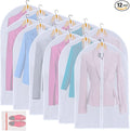 36" Women Suit Bags, Garment Bags For Hanging Clothes, Plastic Garment Bags for Closet Storage, Suit Cover Bags with Zipper for Short Coats, Jackets, Shirts 24"x36"/ 12 Pack (24" x 36" 12Pack)