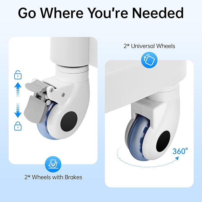 3 Tiers Beauty Storage Cart with Abs Material, 66lbs Portable Mobile Trolley Cart with 4 Silent Wheels, Lab Rolling Carts for Barber Stores, Hospitals