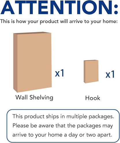 FLEXIMOUNTS 2-Pack 2x6ft Garage Shelving with Hooks, 24-inch-by-72-inch Wall Shelf Garage Storage Racks Floating Shelves, White, Classic Series