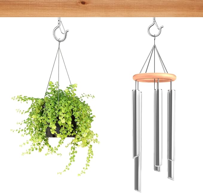 36 PCS Q-Hanger Hooks, Screw Hooks for Outdoor String Lights, Safety Buckle Design Cup Eye Hook for Hanging Christmas Lights, Plants, Mounted on Wall Ceiling, Include 1 Wing Nut Driver, Silver