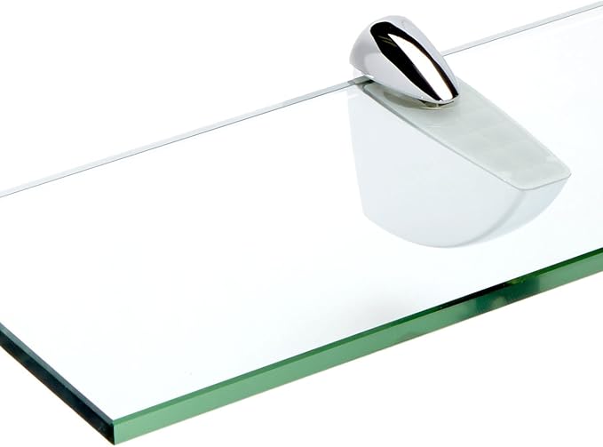 Spancraft Glass O-4.75x33-Chrome Oriole Glass Shelf, Chrome, 4.75" x 33"