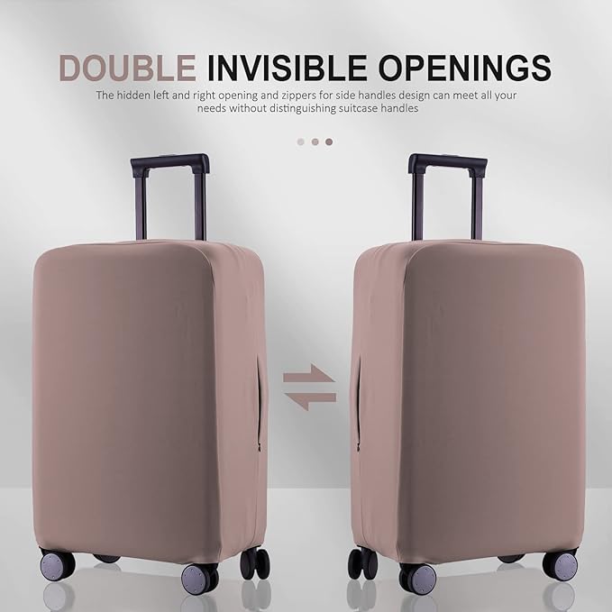 Travel Luggage Cover Suitcase Protector Scratch-Resistant Fit 19-31 Inch Suitcase, Not Included Suitcase (Khaki, L(26-27 inch))