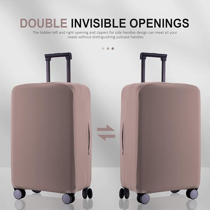 Travel Luggage Cover Suitcase Protector Scratch-Resistant Fit 19-31 Inch, Not Included Suitcase (Khaki, SX(22-23 inch))