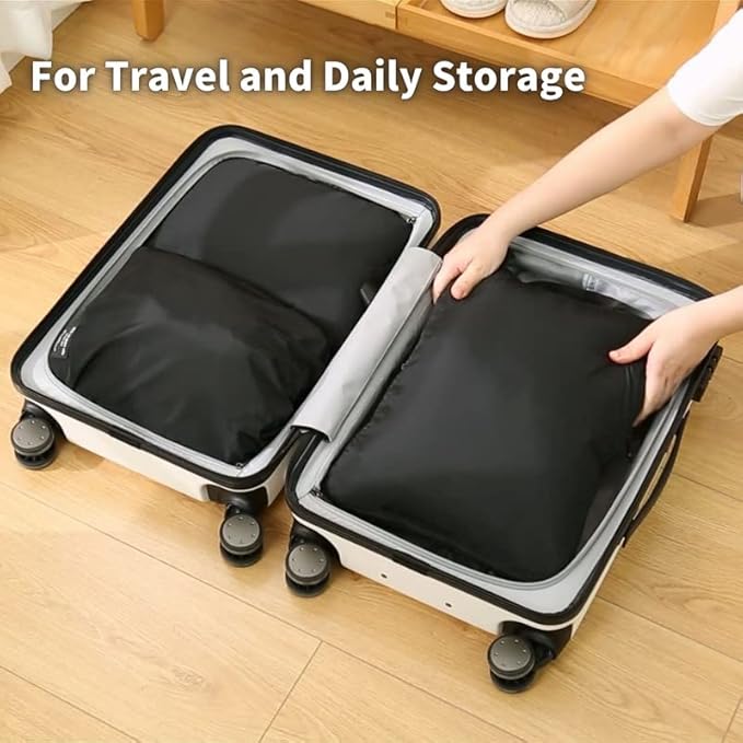 tianzong Compression Packing Cubes for Suitcases, Luggage Organizer Bags Set for Travel (Blue, 2 Pack Medium)