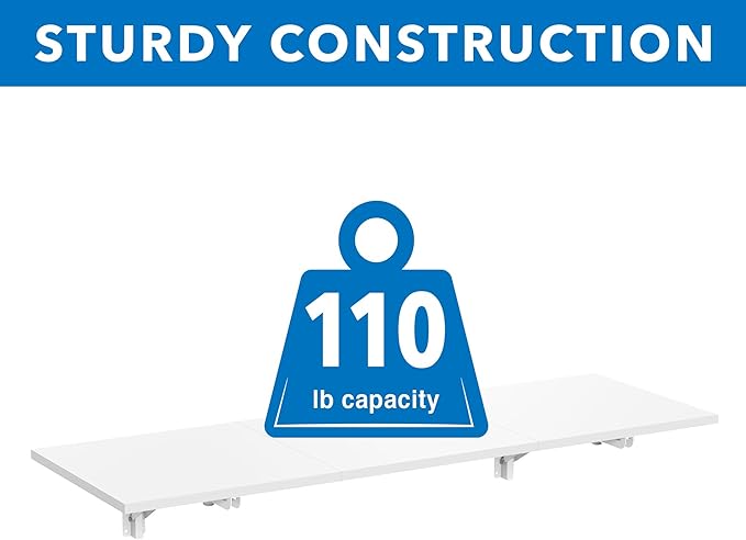 Mount-It! Heavy Duty Wall Mounted Drop Leaf Table, Folding Wall Mounted Desk, Drop Down to Save Space 45x15x7, Folding Laundry Table for Small Spaces, Home Office, Garage, Basement Kitchen