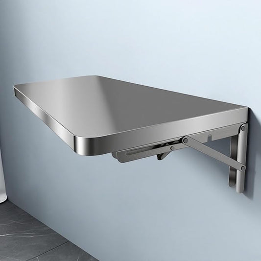 304 Stainless Steel Folding Wall Shelf Wall Mount Kitchen Storage Shelves Rounded Corners Food-Grade Folding Table Thickened Bracket for Laundry Room Garage Restaurant.(70x35cm/27.6x13.8in)