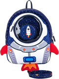 JiePai Toddler Rocket Backpack Leash Anti-lost Waterproof 3D Cartoon Kids Backpack